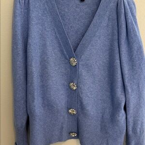 Express Bluish purple Cardigan with Rhinestone Buttons